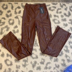 NWT PLT BROWN LEATHER PANTS